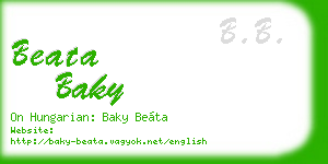 beata baky business card